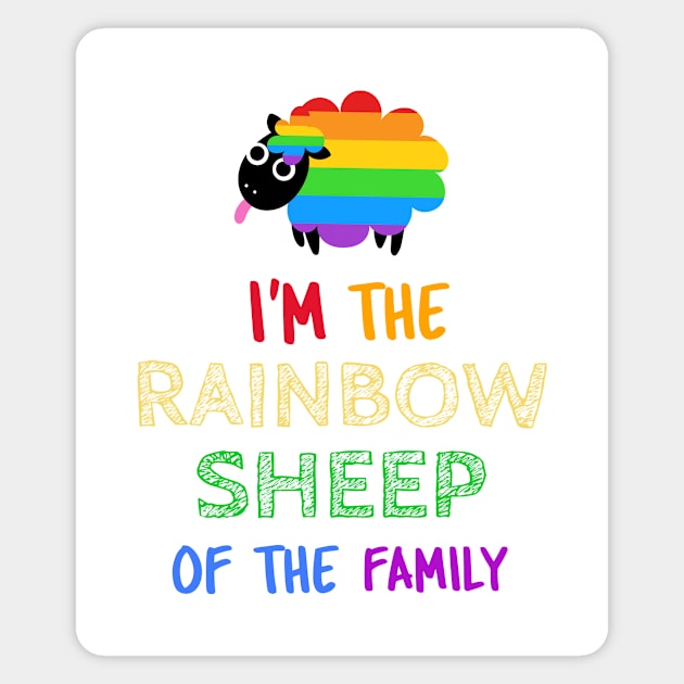 The Rainbow Sheep Of The Family Magnet by TeesAndPosters
